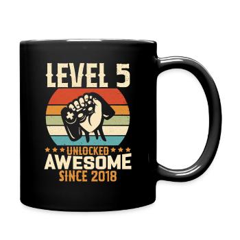 Level 5 Jahre Gaming-Geburtstagsgeschenk freischalten - Tasse einfarbig - Schwarz - Rechts