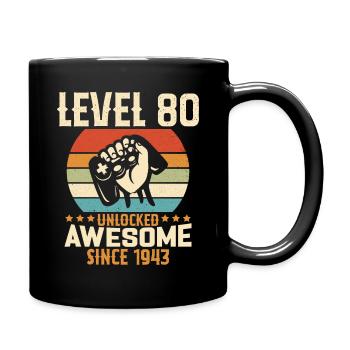 Level 80 Jahre Gaming-Geburtstagsgeschenk freischalten - Tasse einfarbig - Schwarz - Rechts