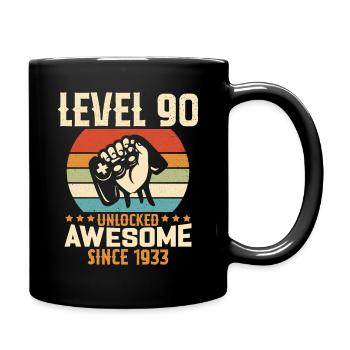 Level 90 Jahre Gaming-Geburtstagsgeschenk freischalten - Tasse einfarbig - Schwarz - Rechts
