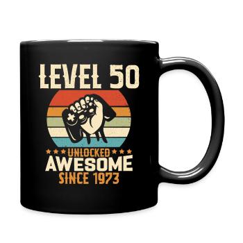 Level 50 Jahre Gaming-Geburtstagsgeschenk freischalten - Tasse einfarbig - Schwarz - Rechts