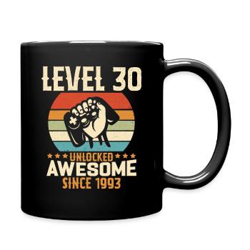 Level 30 Jahre Gaming-Geburtstagsgeschenk freischalten - Tasse einfarbig - Schwarz - Rechts