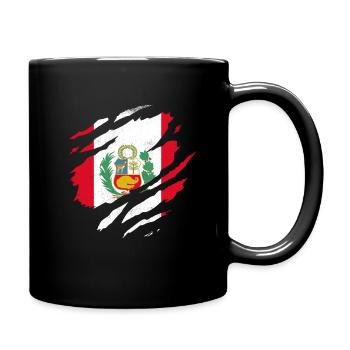 PERUANSICHE FLAGGE PERÚ PIRUW SÜDAMERIKA PERU - Tasse einfarbig - Schwarz - Rechts