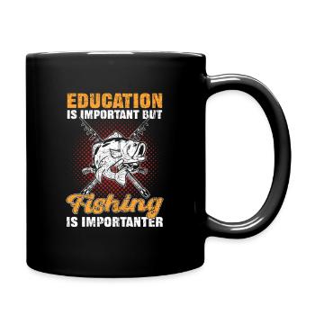 Education Is Important but Fishing Is Importanter - Full Colour Mug - black - Right