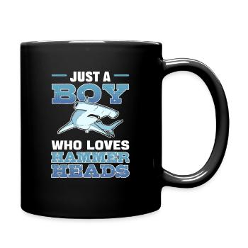 Just a Boy Who Loves Hammerheads Hammerhead Shark - Full Colour Mug - black - Right