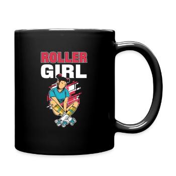 Roller Girl Roller Skating Skater Rollerblades - Full Colour Mug - black - Right