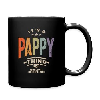 Mens It's a Pappy Thing Funny Dad Grandpa - Full Colour Mug - black - Right