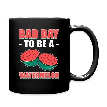 Pastèque Fruit Été Pastèque Tranche Verte - Mug uni - noir - Droite