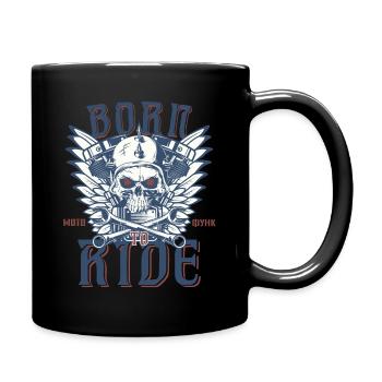 Motocyclette. Né pour conduire. - Mug uni - noir - Droite