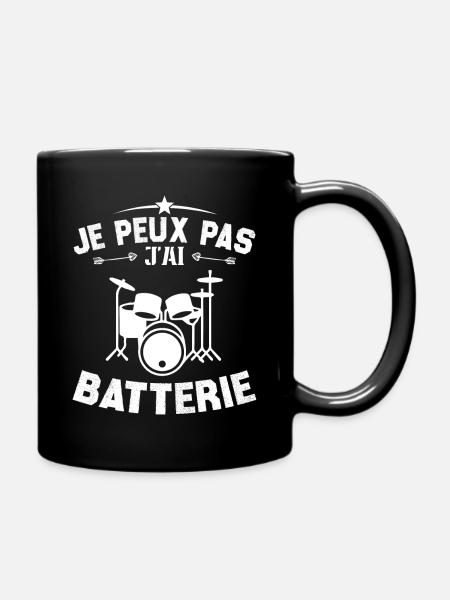 je peux pas j'ai batterie - Mug uni - noir