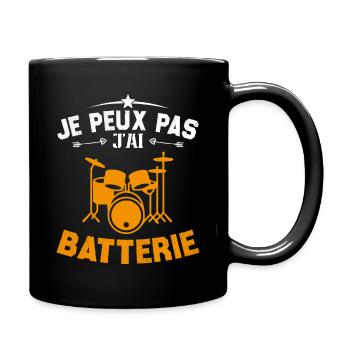 je peux pas j'ai batterie - Mug uni - noir - Droite