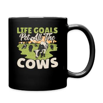 Kuh Kühe Muh Euter Milchkuh Farm Kuh Schädel Bäuer - Tasse einfarbig - Schwarz - Rechts