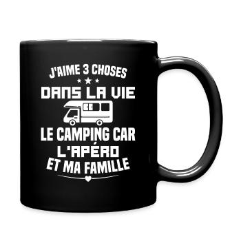 le camping car l'apéro et ma famille Humour Cadeau - Mug uni - noir - Droite