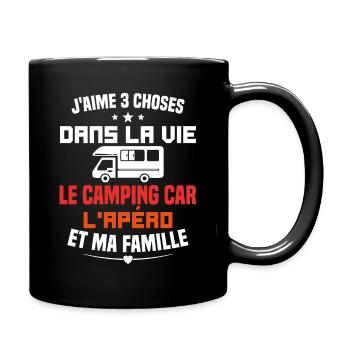 le camping car l'apéro et ma famille Humour Cadeau - Mug uni - noir - Droite