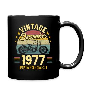 Vintage December 1977 45 years anniversary - Full Colour Mug - black - Right