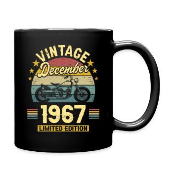 Vintage December 1967 55 years anniversary - Full Colour Mug - black - Right