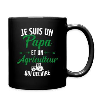 Papa et agriculteur qui déchire - Mug uni - noir - Droite