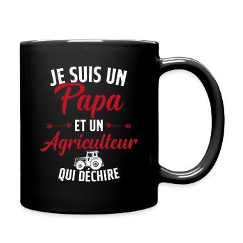 Papa et agriculteur qui déchire - Mug uni - noir - Droite