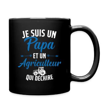 Papa et agriculteur qui déchire - Mug uni - noir - Droite