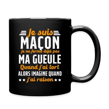 Maçon humour je ne ferme pas ma gueule maçonnerie - Mug uni - noir - Droite