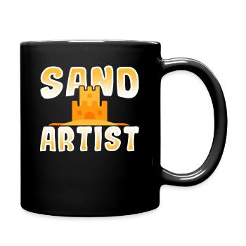 Sand Artist Sand Art Sandcastle and Sand Sculpture - Full Colour Mug - black - Right