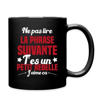 Ne pas lire la phrase suivante - Mug uni - noir - Droite