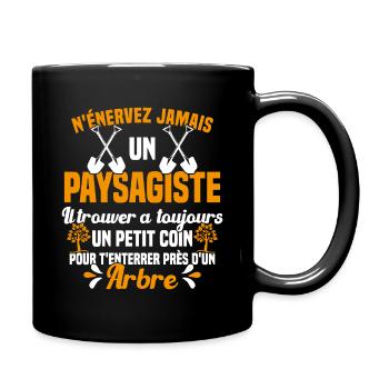 Paysagiste et jardinier cadeau humour - Mug uni - noir - Droite