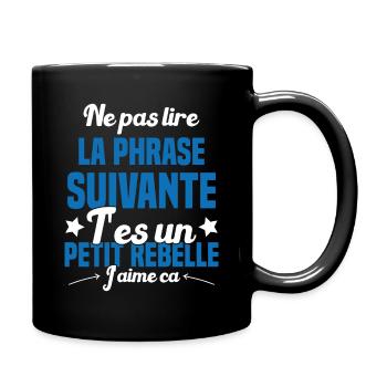 Ne pas lire la phrase suivante - Mug uni - noir - Droite