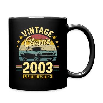 Autojahrgang 2003 20-jähriges Jubiläum - Tasse einfarbig - Schwarz - Rechts
