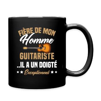 fière de mon homme guitariste - Mug uni - noir - Droite