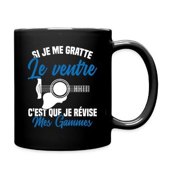 Si je me gratte le ventre humour guitariste - Mug uni - noir - Droite