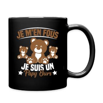 Je m en fous je suis un Papy ours Grand père - Mug uni - noir - Droite