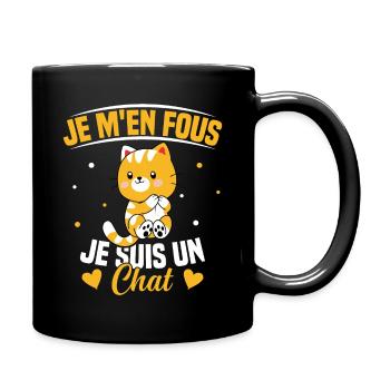 Je m'en fous Je suis un Chat Humour Chat Chaton - Mug uni - noir - Droite