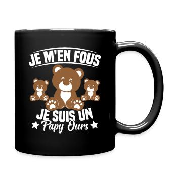 Je m en fous je suis un Papy ours Grand père - Mug uni - noir - Droite