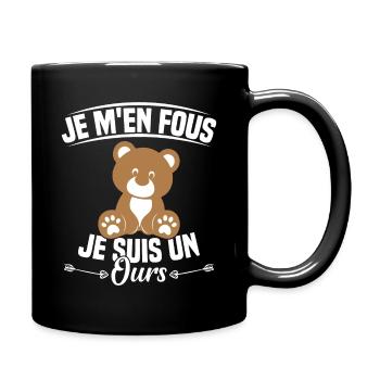 Je M'en Fous Je Suis Un Ours - Mug uni - noir - Droite