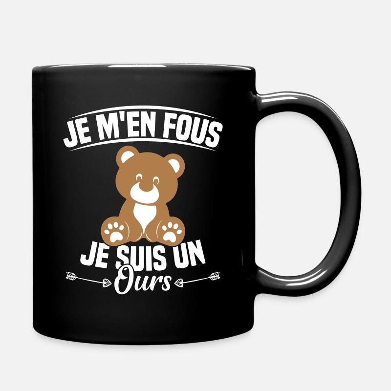 Je M'en Fous Je Suis Un Ours - Mug uni - noir
