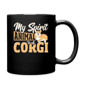 My Spirit Animal Is A Corgi Welsh Corgi Dog - Full Colour Mug - black - Right