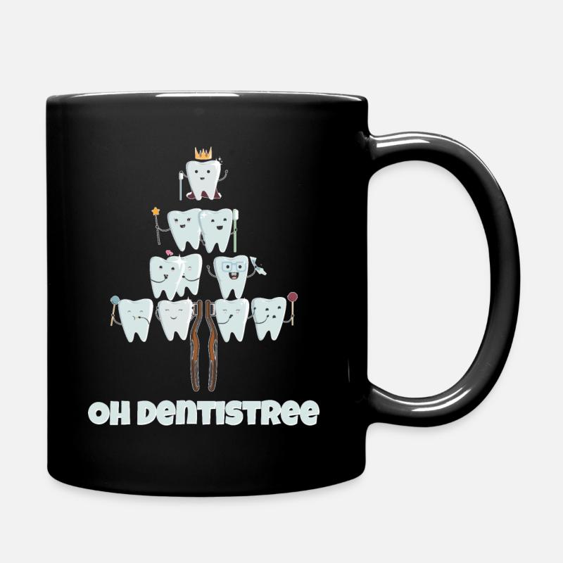 Süßer Dentistree - Zahnarzt Zahn Christbaum - Tasse einfarbig - Schwarz