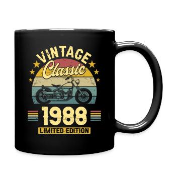 Vintage Motorcycle 1988 35 Years Anniversary - Full Colour Mug - black - Right