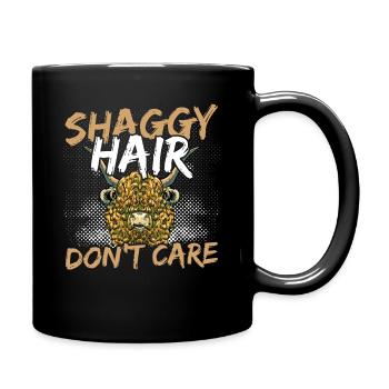 Shaggy Hair Don't Care Highland Cattle Cow - Full Colour Mug - black - Right