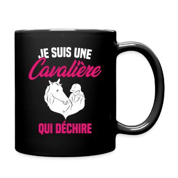 Je suis Une Cavalière Qui Déchire Chevaux Cadeau - Mug uni - noir - Droite