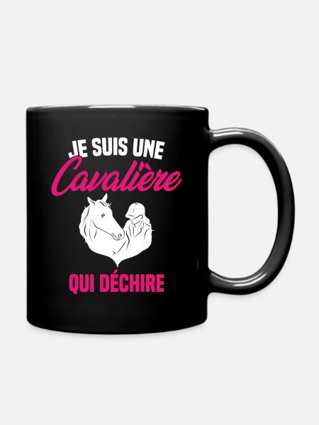 Je suis Une Cavalière Qui Déchire Chevaux Cadeau - Mug uni - noir