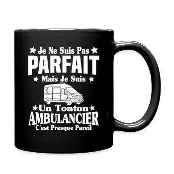 Pas parfait mais je suis un Tonton Ambulancier - Mug uni - noir - Droite