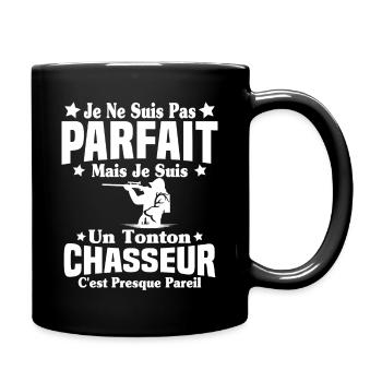 Pas parfait mais je suis un Tonton chasseur - Mug uni - noir - Droite