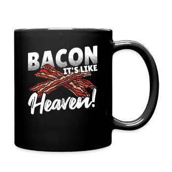 Bacon It's Like Heaven! Bacon Lover - Full Colour Mug - black - Right