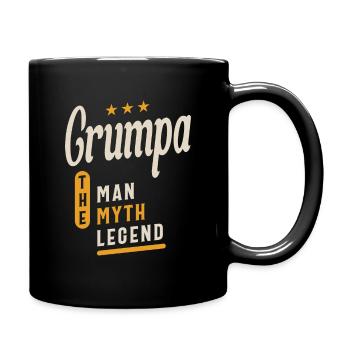 Grumpa The Man Myth Legend - Grandpa Dad - Full Colour Mug - black - Right