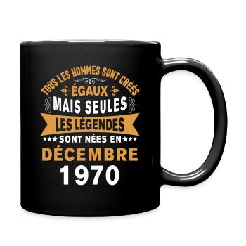 Les légendes sont nées en Décembre 1970 Cadeau - Mug uni - noir - Droite