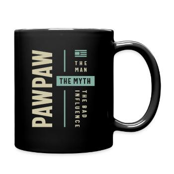 Pawpaw Man Myth The Bad Influence - Dad Grandpa - Full Colour Mug - black - Right