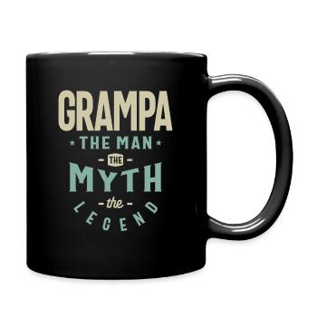 Grampa The Man The Myth The Legend - Dad Grandpa - Full Colour Mug - black - Right