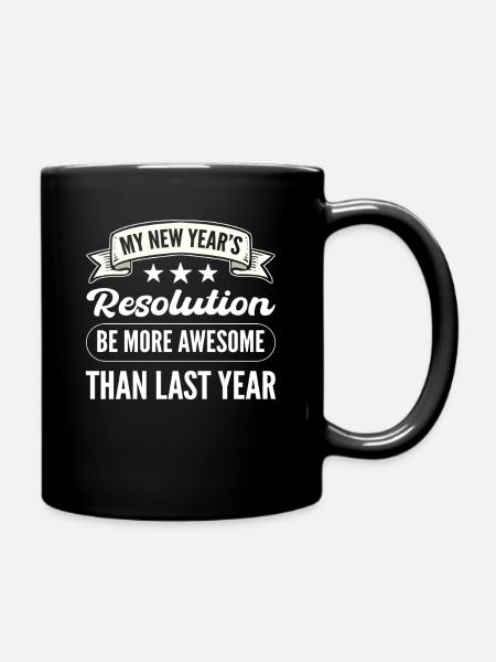 My New Year's Resolution New Years Eve - Full Colour Mug - black