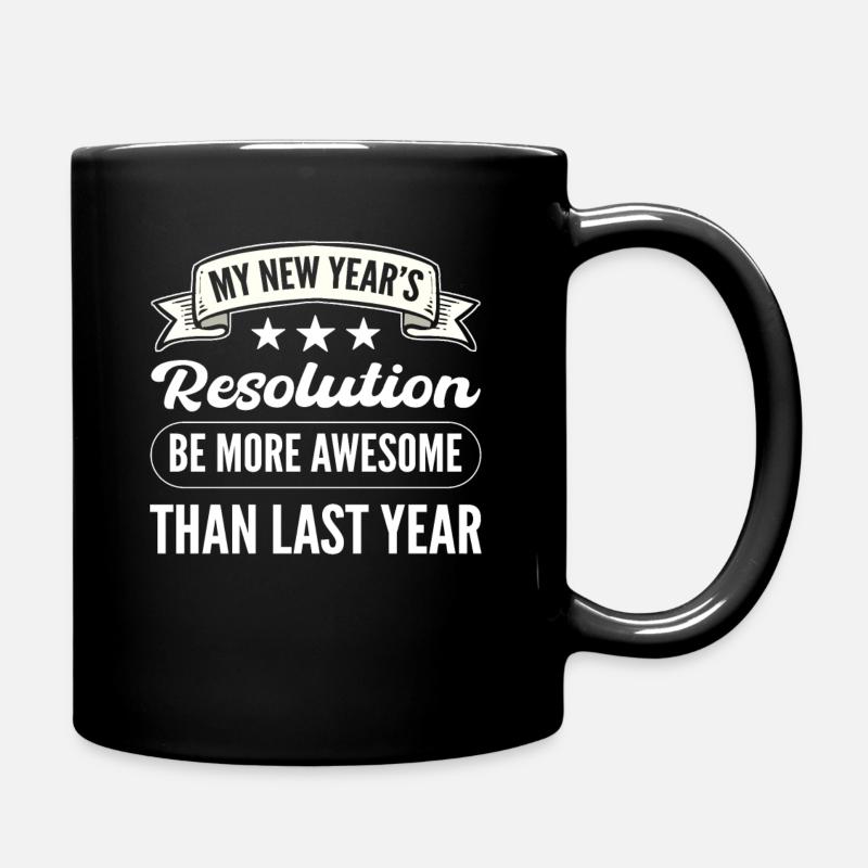 My New Year's Resolution New Years Eve - Full Colour Mug - black